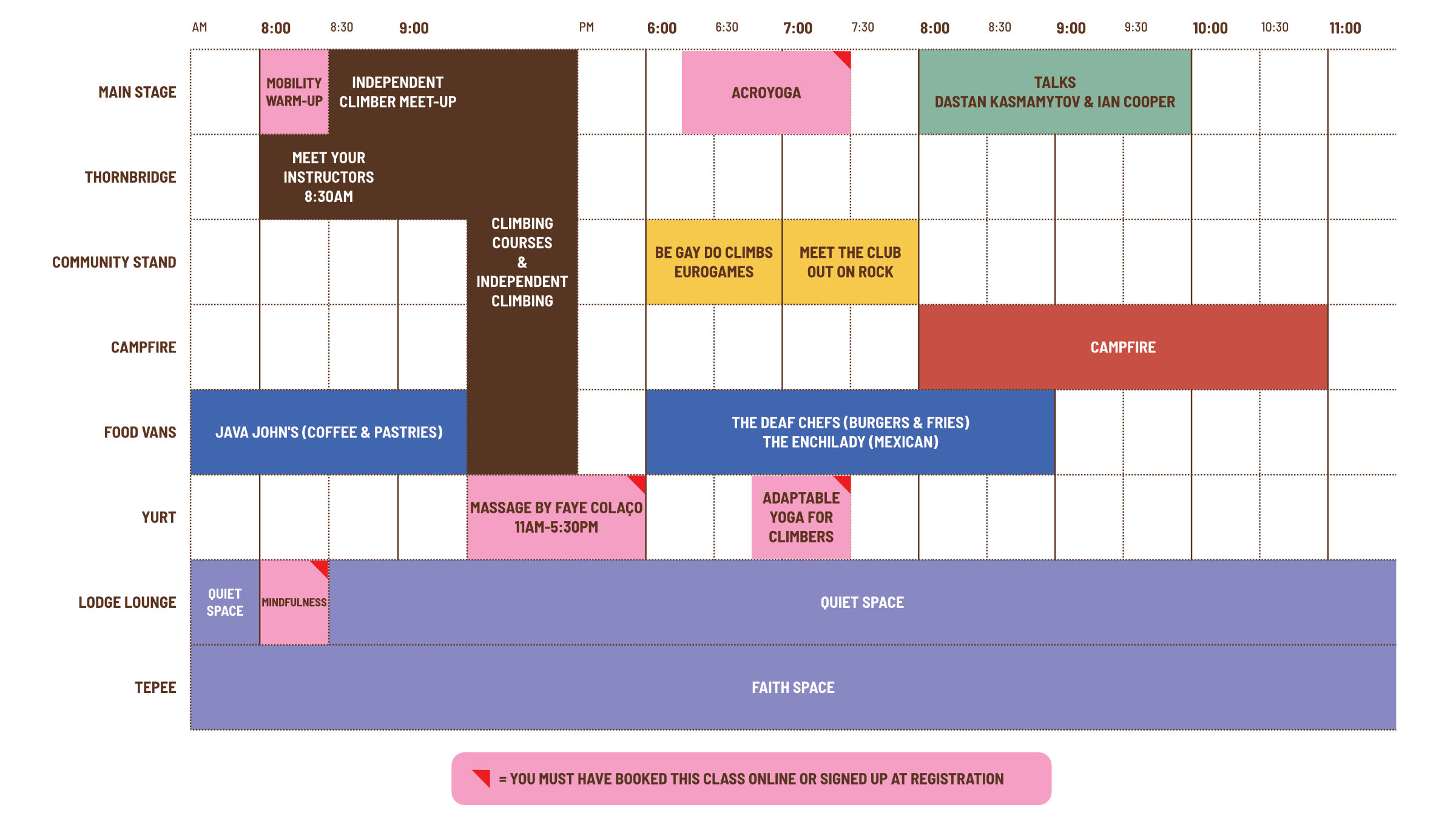 The Gay Agenda 2 ClimbOut 2026 Schedule Saturday